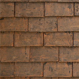 Flat roof tiles from the Heritage Range with weathered surface
